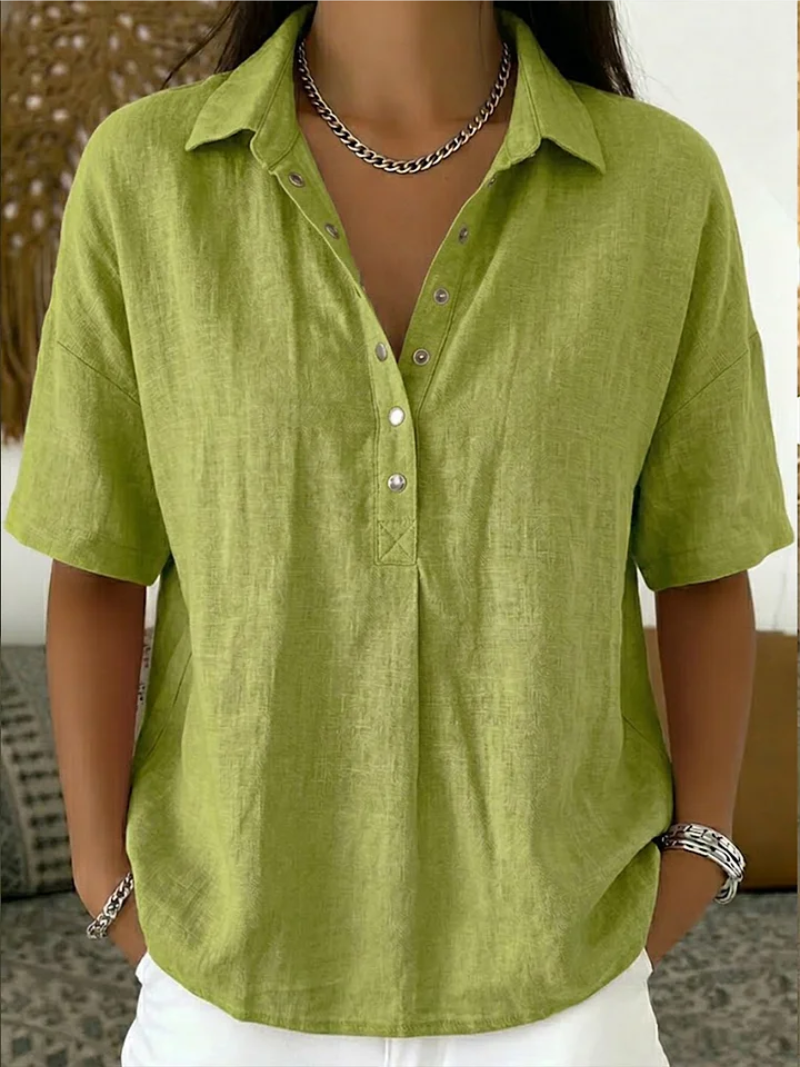 Vandor | Blouse met kraag en knoopdetail