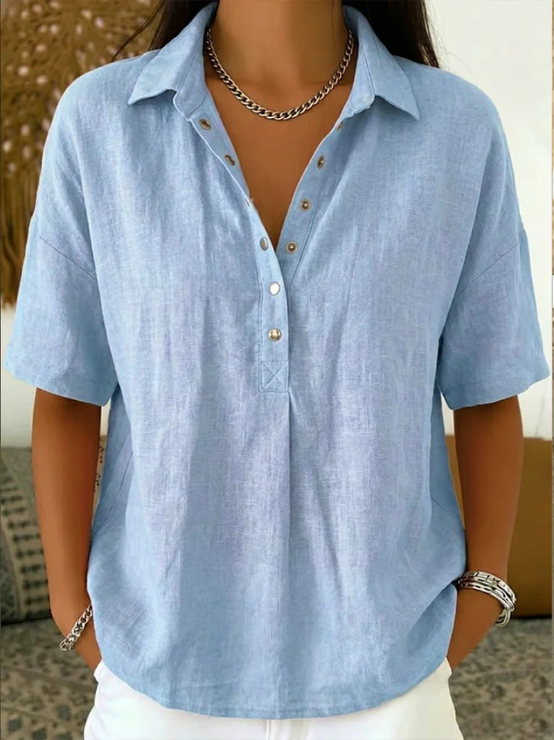 Vandor | Blouse met kraag en knoopdetail