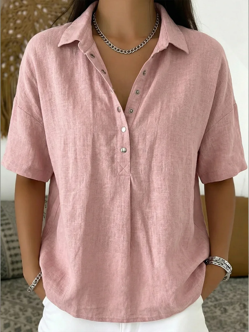 Vandor | Blouse met kraag en knoopdetail